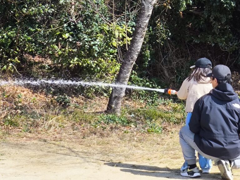 消火放水体験