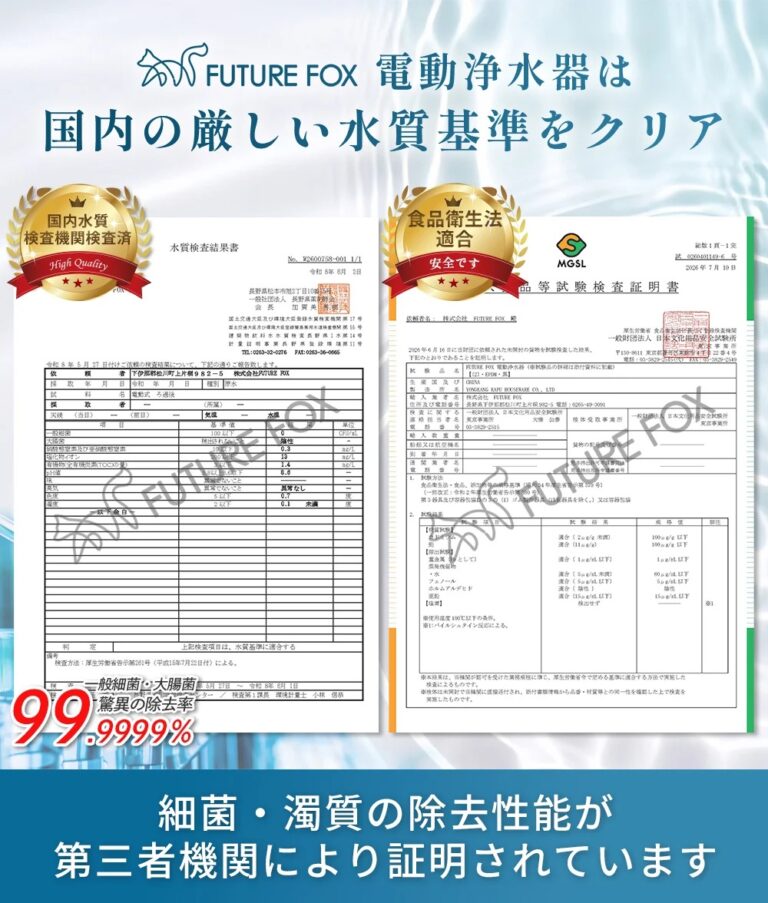 飲料水の水質基準をクリアしています。